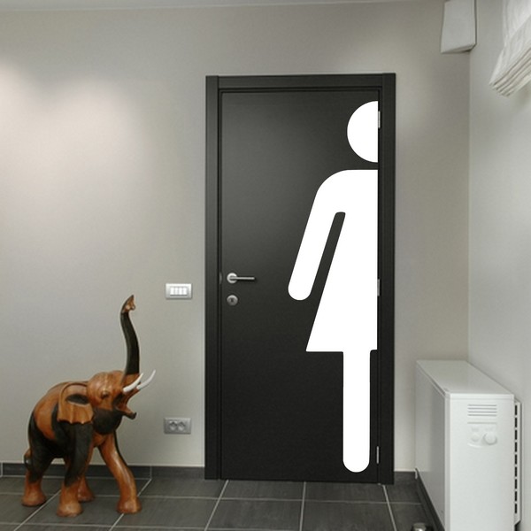 Exemple de stickers muraux: Toilettes - Demi Femme